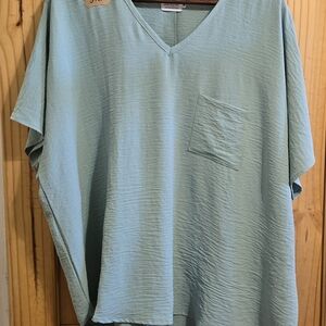 Shop The Mint Womens Light‎ Green V-Neck Top SZ Med Casual Comfortable